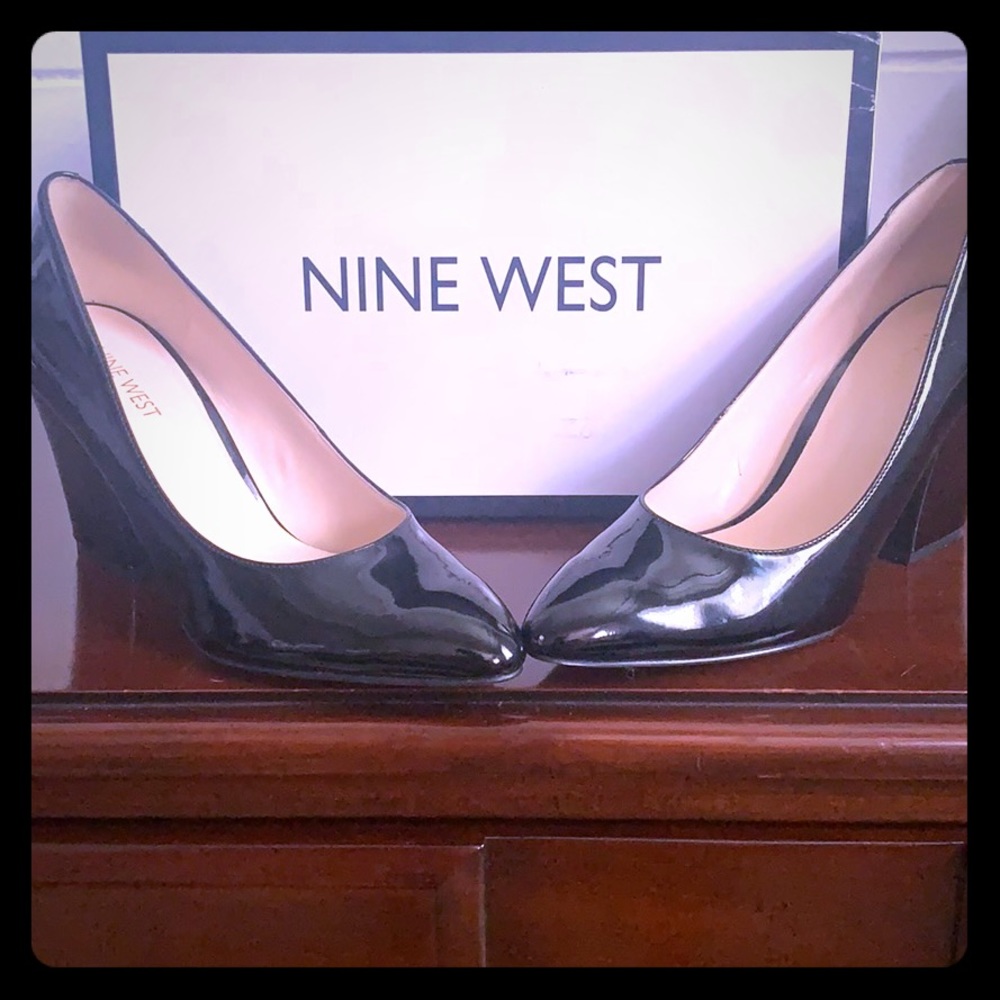 Black Paten leather heels